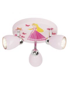 Foco de techo infantil rosa de metal, Rinze, 2,5W, 3000K LED