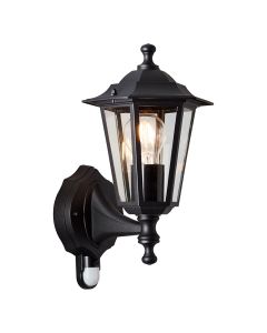 Aplique exterior con sensor de movimiento negro antiguo, Rayn, IP44