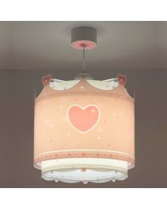 Lámpara colgante infantil de plástico rosa, Queen