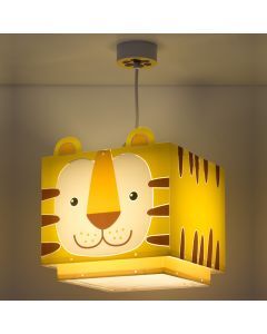 Lámpara colgante infantil de plástico amarilla, Tigre