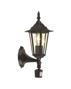 Aplique exterior con sensor de movimiento negro de aluminio, Alieke, IP44