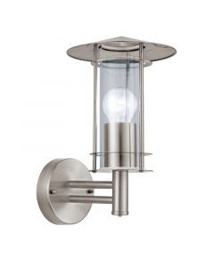 Lámpara exterior plateada de acero inoxidable, Arabella, IP44