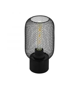 Lámpara de mesa negra de acero, Zerda, con interruptor