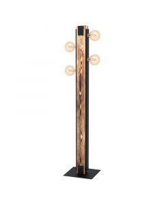 Lámpara de pie de madera marrón, Dragana, con interruptor