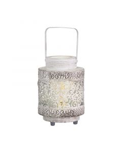 Lámpara de mesa blanca de acero, Abdelrahman, con interruptor