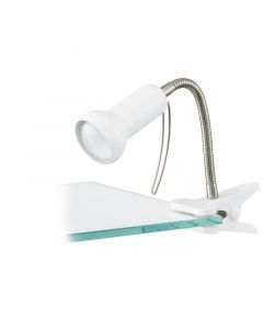 Foco pinza blanco de plástico, Okko, con interruptor