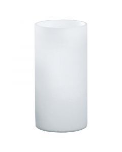 Lámpara de mesa blanca de vidrio, Basken, con interruptor