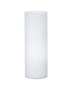 Lámpara de mesa blanca de vidrio, Basken, con interruptor