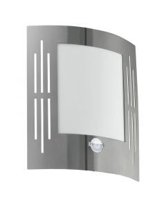 Aplique exterior con sensor de movimiento plateado de plástico, Elyana, IP44