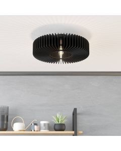 Plafón de techo negro de madera, Muna