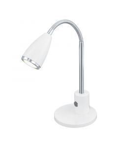 Lámpara de mesa blanca de metal, Said, con interruptor