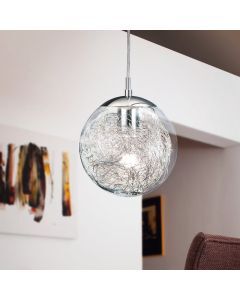 Lámpara colgante cromada de vidrio, Zakria