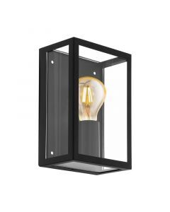 Lámpara exterior negra de acero, Alihan, IP44