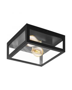 Lámpara exterior negra de acero, Alihan, IP44