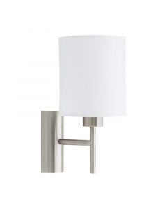 Aplique blanco de tela, Abano, con interruptor