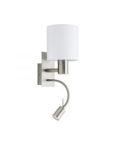 Aplique blanco de tela, Abano, con interruptor