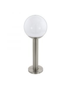 Lámpara exterior plateada de acero inoxidable, Baukje, IP44