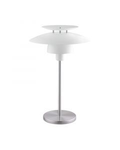 Lámpara de mesa níquel de acero, Lariana, con interruptor