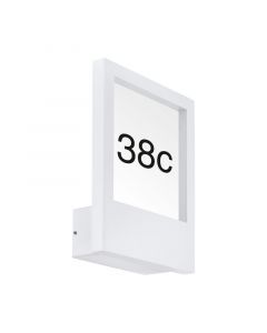 Número de casa con luz blanco de aluminio, Jovan, IP44
