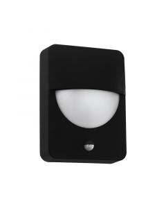 Aplique exterior con sensor de movimiento negro de aluminio, Kilian, IP44