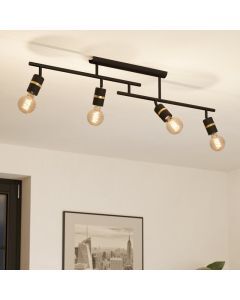 Foco de techo negro de aluminio, Jelger