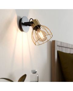 Foco de pared dorado de aluminio, Tjarda