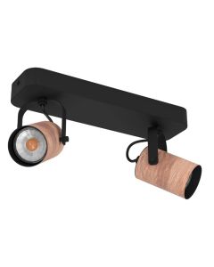 Foco de techo de madera negro, Thierry