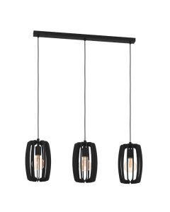 Lámpara colgante de madera negra, Wilko