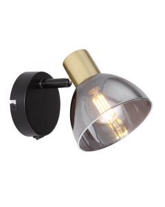 Foco de pared dorado de vidrio, Arthur