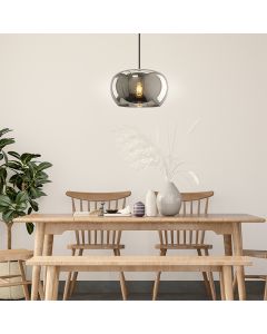 Lámpara colgante gris diseño, Vidro