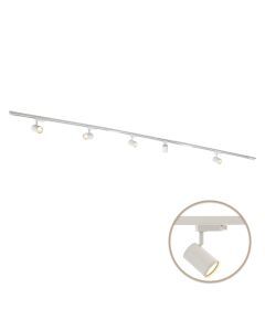 3M sistema iluminación carril monofásico blanco + 5 Elena focos de carril