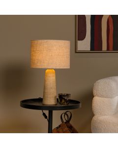 Lámpara de mesa moderna beige, Nimue, con interruptor