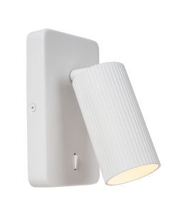Foco de pared moderno blanco, Clubs, con interruptor