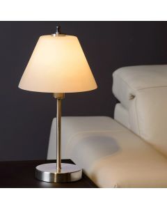 Lámpara de mesa antigua cromada, Touch, con regulador táctil