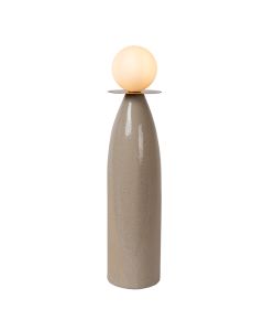 Lámpara de mesa de cerámica gris, Figaro, con interruptor