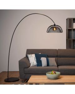 Lámpara de arco moderna negra, Mesh, con interruptor