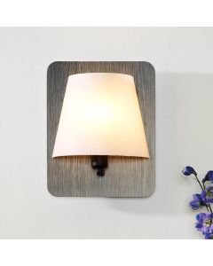 Aplique de madera gris, Idaho, con interruptor