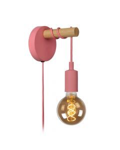 Aplique pared infantil moderno rosa, Paulien, con interruptor