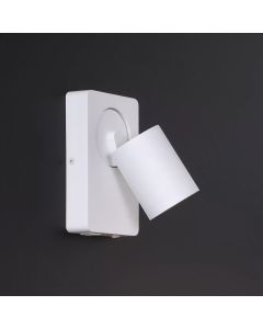 Foco de pared moderno blanco, Nigel, con interruptor