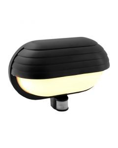 Aplique exterior con sensor de movimiento de plástico negro, Killian, IP44