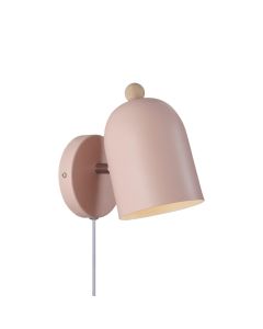 Aplique pared infantil de metal rosa, Gaston, con interruptor