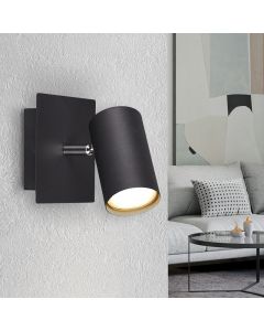 Foco de pared moderno negro, Kaso