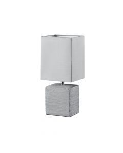 Lámpara de mesa de cerámica gris, Karola, con interruptor
