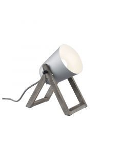 Lámpara de mesa de madera gris, Sacha, con interruptor