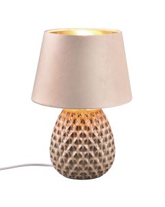Lámpara de mesa de cerámica beige, Anderson, con interruptor