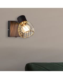 Foco de pared industrial negro, Amaya
