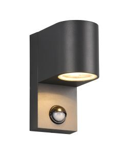 Aplique exterior con sensor de movimiento moderno antracita, Laurien, IP44