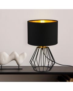 Lámpara de mesa moderna negra, Kjell, con interruptor