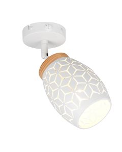 Foco de pared moderno blanco, Delana, con interruptor