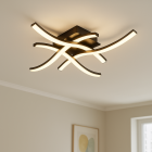 Lámpara de techo negra moderna, Julian, 16W, 2700K LED, regulable en 3 pasos